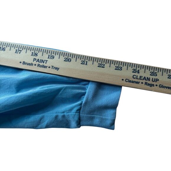 Graff Beaded Floral Button Front Blouse Ice Blue Collared Elastic Hem 90s M - Picture 5 of 5